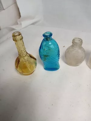 Vintage Wheaton Mini Colorful Bottles (8) Taiwan Blue Green  Amber White  • $9.99