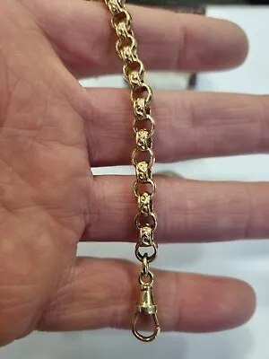 9ct/375 Baby Belcher Bracelet 5.5 Inch Long 5mm Links 10.91 Grams Fully... • £329.99