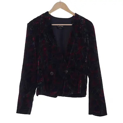 Opera Velvet Multi-Coloured Cropped Jacket UK Size 14 • £35