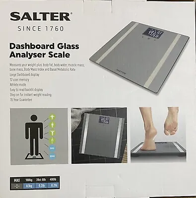 Salter Dashboard Analyser Bathroom Scales 9183ALDSV3R In Original Box • £17.99