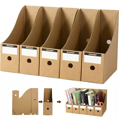 5 Pack Magazine File Holder Foldable Magazine Organizer Desk Storage Organizerㄨ • $24.24