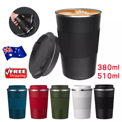 $9.99 • Buy Coffee Mug Stainless Steel Double Wall Leakproof Travel Cup Insulated Reusable +