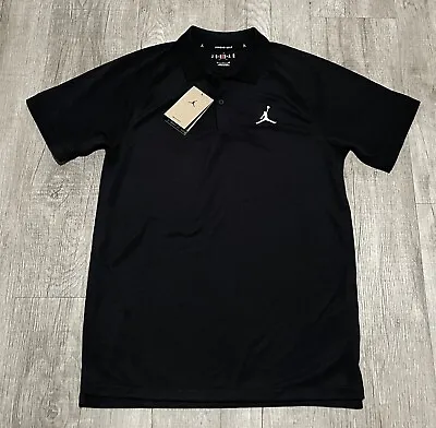 NEW Men's Nike Air Jordan Dri-Fit Golf Black Polo Shirt Sport DZ0540 010 Size S • $70