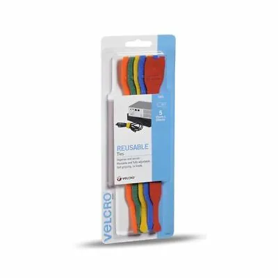 VELCRO® Brand 25 X 200mm Multi-Coloured Reusable Ties For Cables Wires And Cord • £14.82