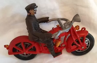 9  VINTAGE CAST IRON HUBLEY TOY MOTORCYCLE W POLICEMAN Both Tires Marked HUBLEY • $499.99