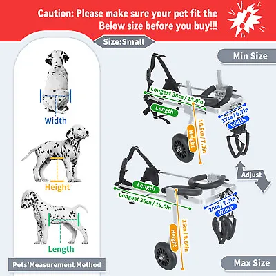 Stainless Steel Pet Dog Wheelchair For Handicapped Hind Legs Cat Dog 2 Wheels US • $63.99