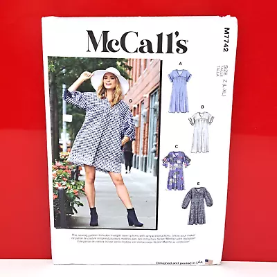 McCall's M7742 Pattern Misses Loose Fitting Dress Plus Size L-XL 16-22 New Uncut • $9.99