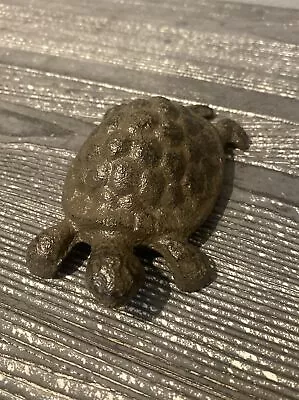 5  Turtle Figurine Cast Iron Antique Style Garden Pond Decor Rustic Brown Finish • $13.50