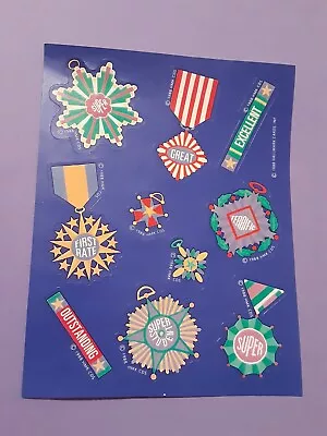 Vintage 80's Hallmark Medals Reward Sticker Sheet *damaged* • $1