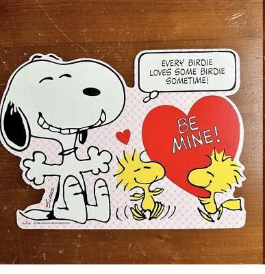 Vintage Valentine Snoopy & Woodstock Die Cut Schultz 1965 Wall Decoration • $12