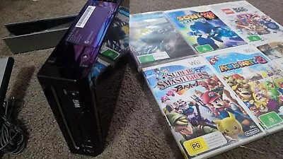 Nintendo Wii Black Console With The Best Games Mario Kart Super Smash Party 8 • $32