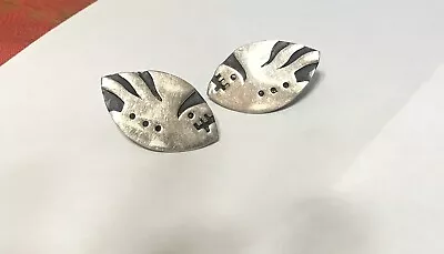 Signed Mexican Sterling Earrings Taxco Spratling Margot Era Diorama Birds Marked • $85