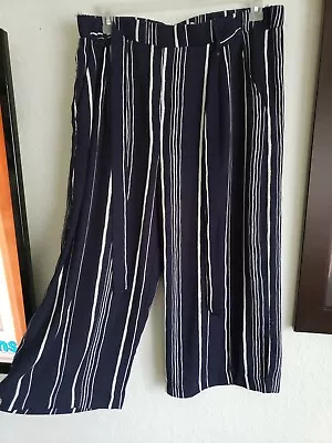 HeartSoul♡ Blue/White Strip Capri Pants Sz XL Wms • $20