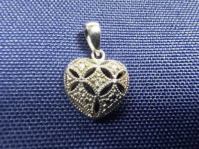 Grandma Grabe's Beautiful Vintage 925 Sterling Silver Cz Heart Pendant • $0.75