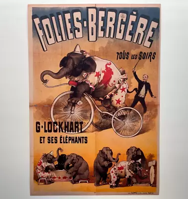 $14.24 • Buy Circus Poster Elephants Sideshow Carnival Art Vintage Style Print