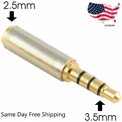 $1.75 • Buy Gold 3.5mm Male To 2.5mm Female Stereo Audio Headphone Jack Adapter Converter