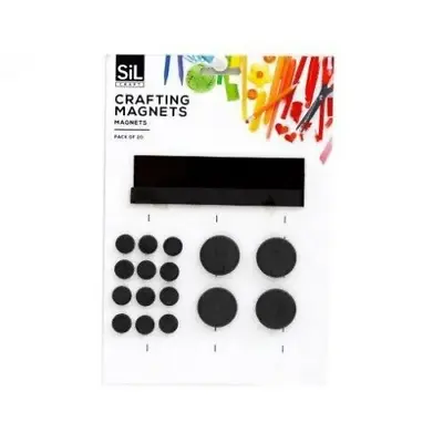 Craft Magnets X 20 Magnetic Strips Circels Small Crafts Magnet Fridge Mini Mixed • £3.19