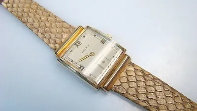 Vintage Gold Filled Regency Mens Watch W Italian Snake Skin Leather Band • $65