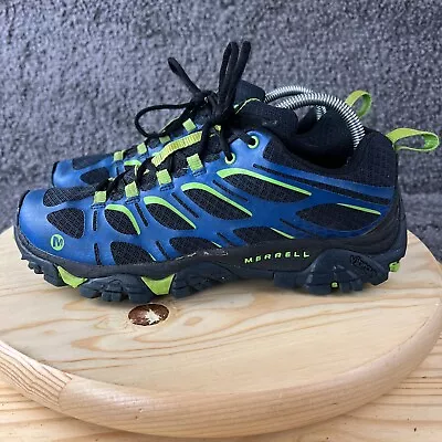 Merrell Moab Edge Hiking Shoes Mens 8 Blue Black Green Outdoor Trail Sneakers • $29.95