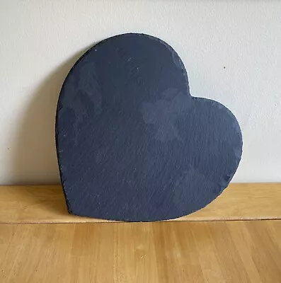 Heart Shaped Slate Serving Board Party Dining Charcuterie Cheese Snacks Display • £4.90