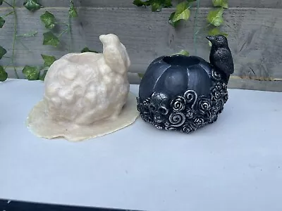 Latex Mold Rubber Mould Pumpkin Crow Candle Holder Halloween Gothic Skull Detail • £14.50