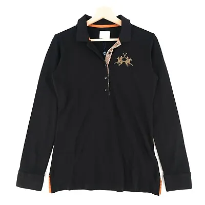 LA MARTINA Black Modal Piquet Polo Shirt Top Size 2 / S • $47.14