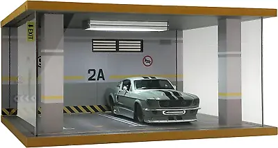 Display Case For Diecast Cars With Clear Acrylic And LED Lighting 1 24 Scale ... • $54.55