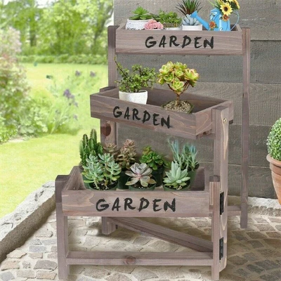 £18.97 • Buy Vintage Wooden Folding Plant Pot Stand Flower Holder For Garden & Living Room