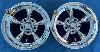 (2) 15  American Racing Torq Thrust II Polished 15x7 Wheels Rims 5x4.75 Chevy GM • $347