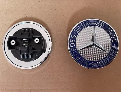 For Mercedes Benz Blue 57mm Wreath Bonnet Badge • £5.99