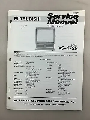 Mitsubishi VS-472R Original Service Manual Free Shipping • $10
