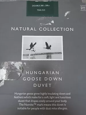John Lewis Natural Collection Hungarian Goose Down Double Duvet 200cm 13.5 TOG • £229.99