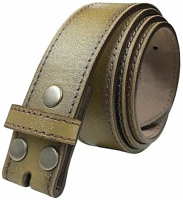 Vintage Distressed Style Genuine Leather Casual Belt Strap 1-1/2  Wide TAN • $9.97