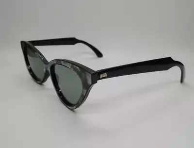 FOSTER GRANT USA 10 Vintage 50s Cat Eye Black Green GLASS Retro Sunglasses • $18.21