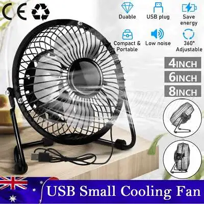 $11.55 • Buy 4inch / 6inch / 8inch Portable Mini USB Small Cooling Fan Desk Desktop Cooler AU
