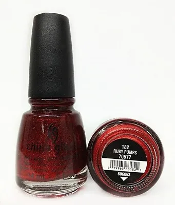 China Glaze Nail Polish Lacquer RUBY PUMPS 0.5oz - 70577 Red Glitter • $7.50