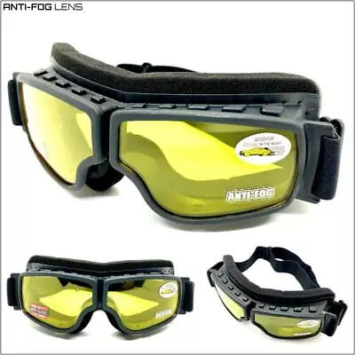 MOTORCYCLE Riding Padded Safety Protective GOGGLES Anti-Fog Lens Fit Over Helmet • $29.99