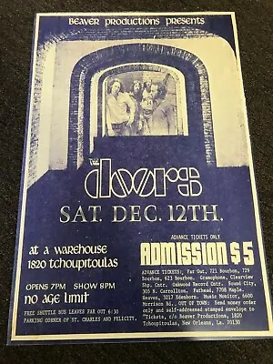 The Doors 1970 New Orleans Jim Morrison Last Show Cardstock Concert Poster 12x18 • $7.99