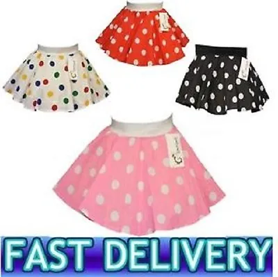 £7.25 • Buy Children Girls 1950s/1960s Style Polka Dot Rock N Roll Skirt- Fancy Dress