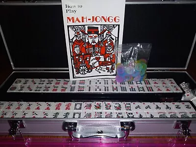 Mahjong Mah Jong Set 167 Tiles With Aluminum Locking Case And 4 Pushers • $150