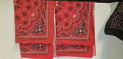 4 Hav A Hank Usa Made Red Black Tribal Flame Tattoo Bandana Scarf Bandanna Lot  • $25