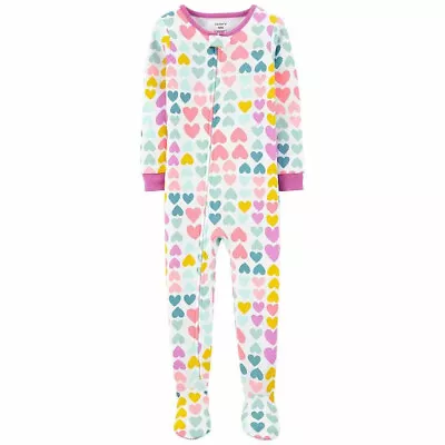 Toddler Girls Footed Pajamas White With Heart Print Size 2T CARTERS $20 - NWT • $5.99