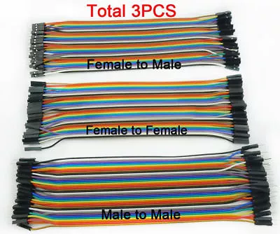 3X 40pcs 20cm Male To Male/Female Dupont Wire Jumper Cable Arduino Breadboard • $7.49