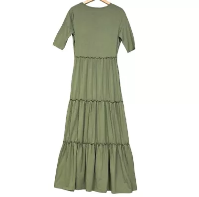 Matilda Jane Brand New Day Knit Tiered Maxi Dress Women’s Size Small Olivr Green • $30