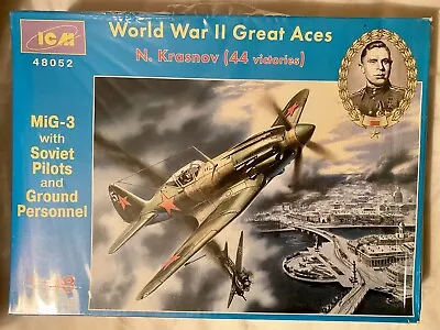 Icm Mig-3 With Soviet Pilots & Ground Personnel Airplane Wwii Model 1:48 48052 • $18