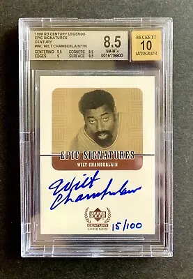 Wilt Chamberlain 1999 UD Century Legends Epic Signatures Gold #15/100 BGS 8.5/10 • $15000