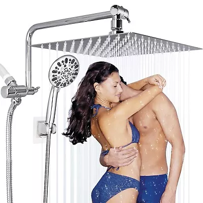 All Metal 12”Rain Shower Head With Handheld Spray Combo High Pressure Adjustable • $69.99