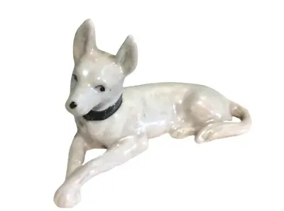 Vintage Great Dane Porcelain Dog Figurine White Pearlescent  • $18