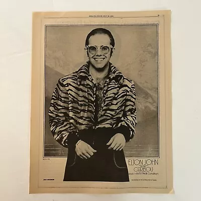 Elton John Caribou Original 1974 14.5  X 10.5  Poster Type Advertisement • $12.50