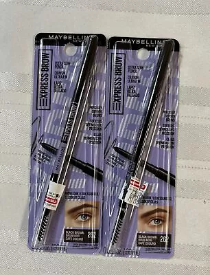 2 Maybelline New York 262 Black Brown Express Brow Pencil NEW SEALED • $19